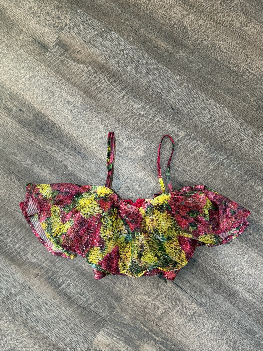 Sequin Floral Corset Cami Top